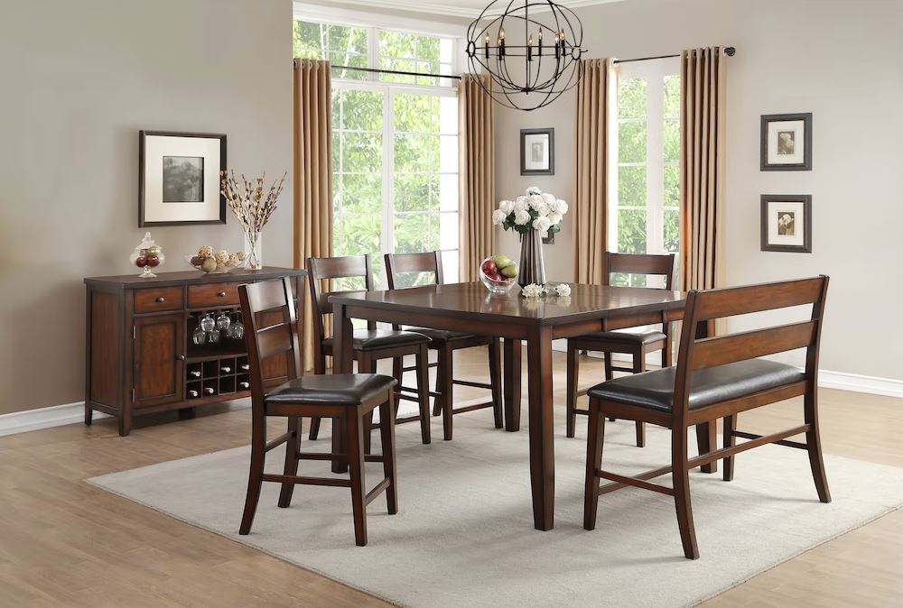 MANTELLO BROWN 5PC COUNTER HEIGHT DINETTE SET