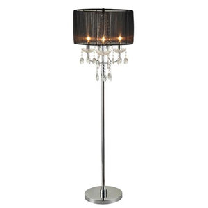 CHANDELIER-STYLED FLOOR LAMP WITH BLACK SHADE