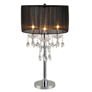 CHANDELIER-STYLED TABLE LAMP WITH BLACK SHADE