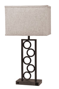 STACK CIRCLE LAMP WITH OUTLET