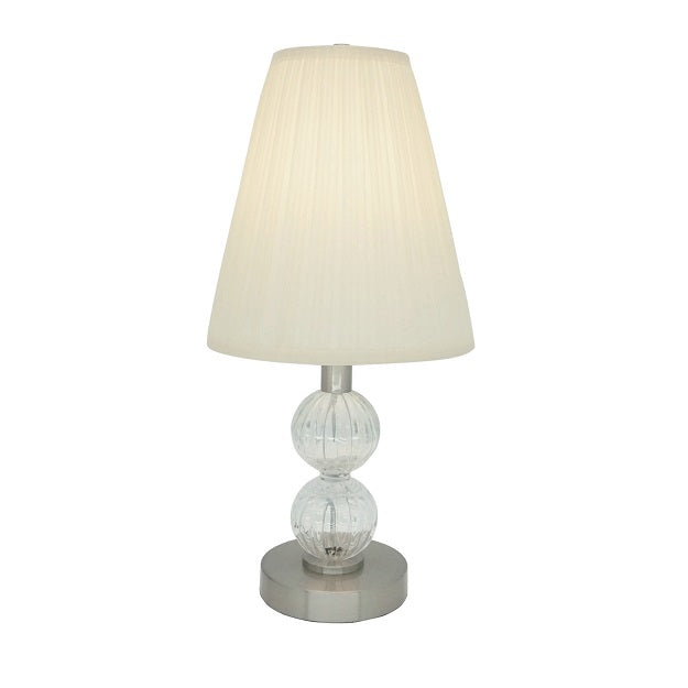 WHITE CRYSTAL STACKED TABLE LAMP PAIR 21