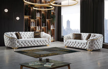 Load image into Gallery viewer, LUPINO TUFTED VELVET 2 PC SOFA &amp; LOVESEAT
