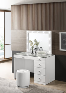 AVERY VANITY WITH SINGLE SIDED DRAWERS AND LED MIRROR TOP (2 COLORS)