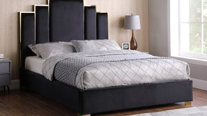 CONTEMPORARY COCO BLACK PLATFORM BED 60 INCH HEADBOARD