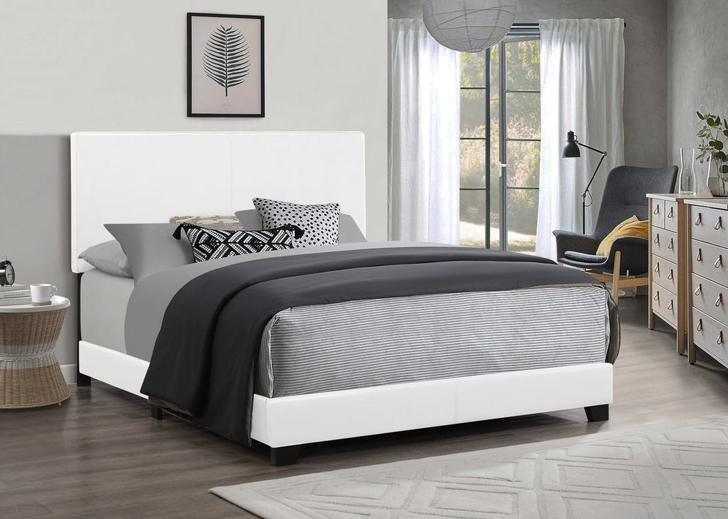 WHITE PU LEATHER STANDARD BED