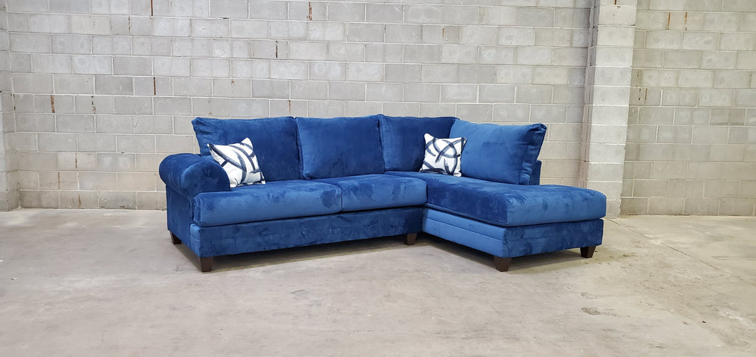 JAMBA OVERSIZED SECTIONAL IN THICK BLUE CHAMPION FABRIC