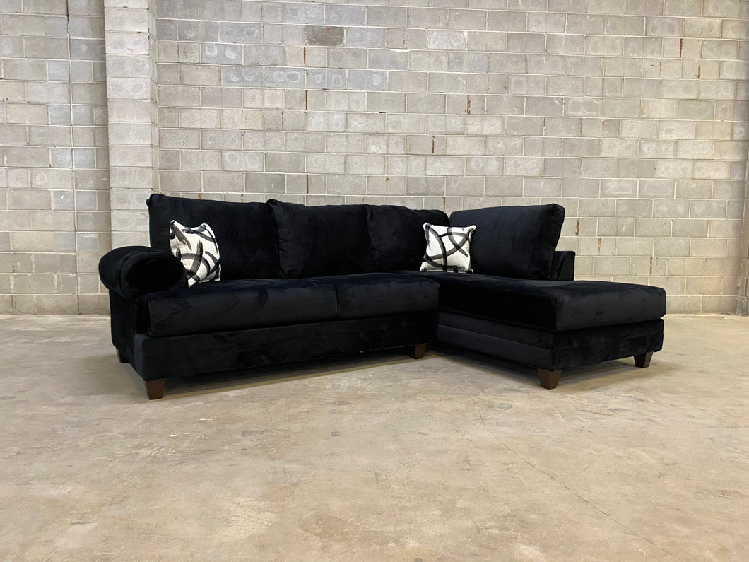 JAMBA OVERSIZED SECTIONAL IN THICK BLACK CHAMPION FABRIC