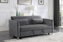 Load image into Gallery viewer, Convertible Studio Sofa with Pull-Out Bed in Grey
