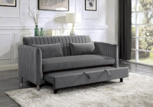 Load image into Gallery viewer, Convertible Studio Sofa with Pull-Out Bed in Grey
