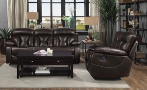 CLAIRE BROWN 2PC RECLINING SOFA SET