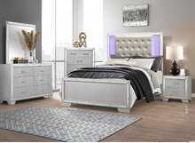 Load image into Gallery viewer, AVELINE LED GLAMOUR QUEEN 6PC BEDROOM SET (2 COLORS)
