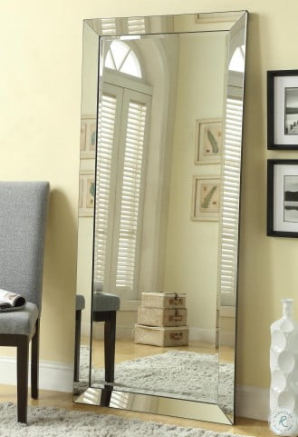 MIRRORED EDGE FLOOR MIRROR BY COASTER SKU 901813 Mattress Shack