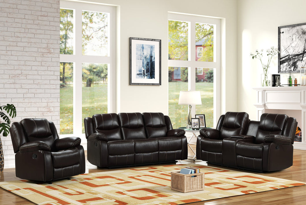 CARTER BROWN 3PC RECLINING LIVING ROOM SET