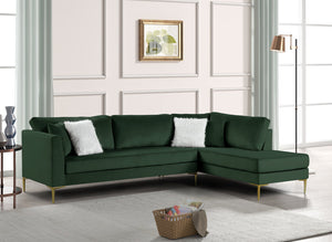 CATALINA VELVET SECTIONAL W/ PILLOWS (4 COLORS)