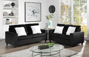 CINDERELLA VELVET 2 PC SOFA & LOVESEAT (5 COLORS)