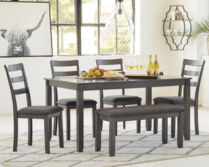 FLOOR MODEL CLEARANCE ASHLEY BRIDSON GREY 6PC DINING SET
