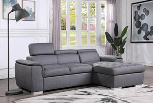 DIEGO GREY SECTIONAL W/ PULL-OUT BED