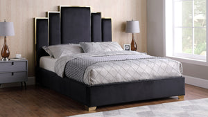 COCO BLACK OR GRAY 60" BED VELVET WITH CHROME TRIM