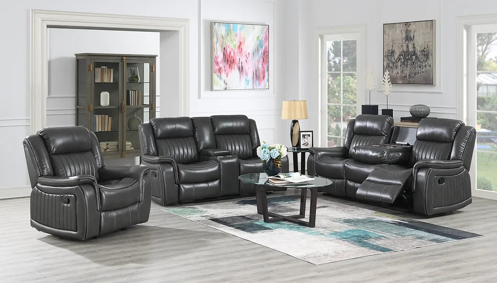 LAVON GREY 3PC RECLINING LIVING ROOM SET