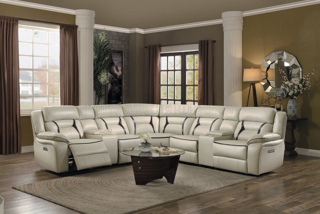 AMITE POWER RECLINING SECTIONAL W/ CUPHOLDER & STORAGE CONSOLE