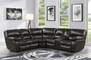 FLORENCE BROWN LEATHER RECLINING SECTIONAL