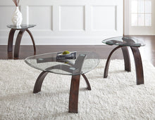 Load image into Gallery viewer, FLOOR MODEL CLEARANCE 3PC  OVAL GLASS COFFEE TABLE
