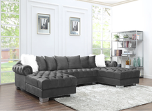 Load image into Gallery viewer, KIM VELVET SECTIONAL W/ PILLOWS (2 COLORS)
