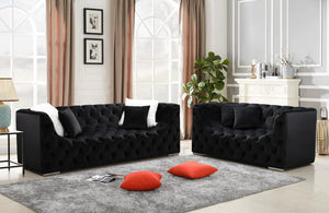 KYLIE VELVET TUFTED 2PC SOFA & LOVESEAT (2 COLORS)