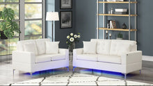 Load image into Gallery viewer, MIAMI 2PC LEATHER SOFA SET W/ LED LIGHTING (2 COLORS)
