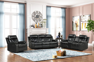 NOLAN BLACK 3PC RECLINING SOFA SET