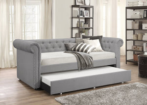 OAKMONT TUFTED NAILHEAD DAYBED WITH TRUNDLE IN 2 COLORS