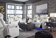 Load image into Gallery viewer, ASHLEY PARTY TIME WHITE POWER 3PC RECLINING SOFA SET
