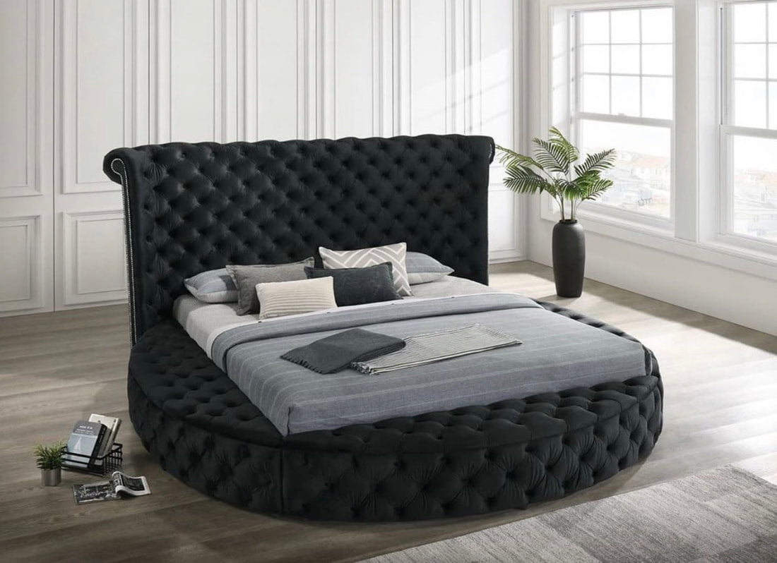 PENTHOUSE2 KING BLACK VELVET BED W/ FULL STORAGE – Mattress Shack