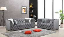 Load image into Gallery viewer, KYLIE VELVET TUFTED 2PC SOFA &amp; LOVESEAT (2 COLORS)
