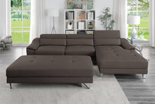 Load image into Gallery viewer, 2PC MODERNE FAUX LEATHER SECTIONAL W/OTTOMAN
