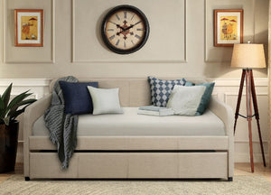 BEIGE OR GRAY LINEN FABRIC DAYBED