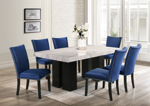 FINLAND GENUINE MARBLETOP MODERN 7PC DINING SET (5 COLORS)