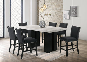 FINLEY GENUINE MARBLETOP 7PC COUNTER HEIGHT DINING SET (5 COLORS)