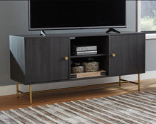 Load image into Gallery viewer, FLOOR MODEL CLEARANCE YARLOW BLACK 60&quot; TV STAND
