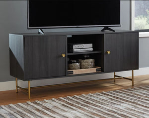 FLOOR MODEL CLEARANCE YARLOW BLACK 60" TV STAND